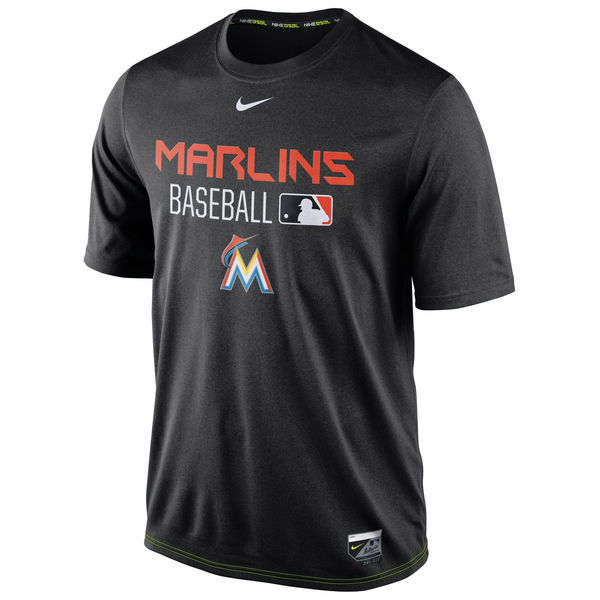 MLB Men Miami Marlins Nike Legend Team Issue Performance TShirt  Black->->Sports Accessory